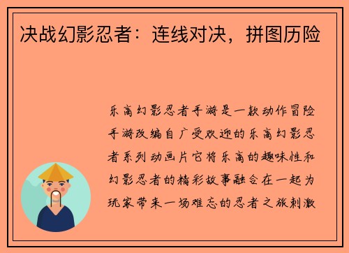 决战幻影忍者：连线对决，拼图历险